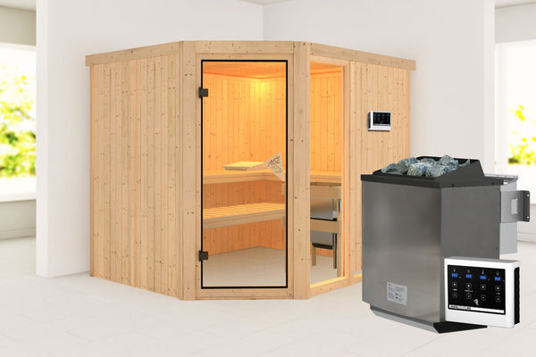 Sauna Fiona 3 Systemsauna, Eckeinstieg