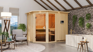 Sauna Fiona 3 Systemsauna, Eckeinstieg