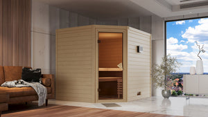 Sauna Tanami Massivholzsauna, Eckeinstieg