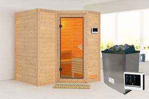 Sauna Sahib 1 Massivholzsauna, Eckeinstieg