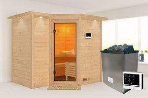 Sauna Sahib 2 Massivholzsauna, Eckeinstieg