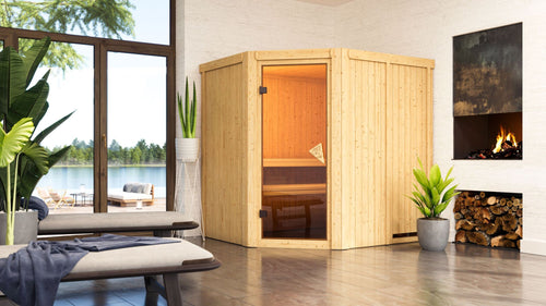 Sauna Lilja Systemsauna, Eckeinstieg