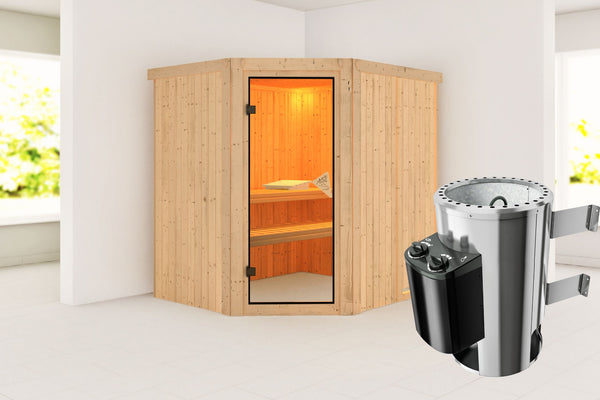 Sauna Lilja Systemsauna, Eckeinstieg