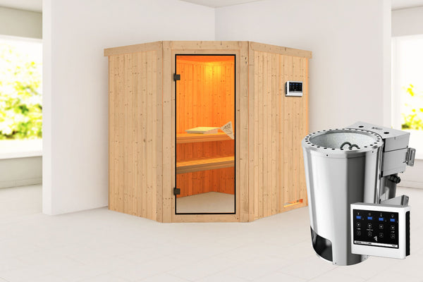 Sauna Lilja Systemsauna, Eckeinstieg