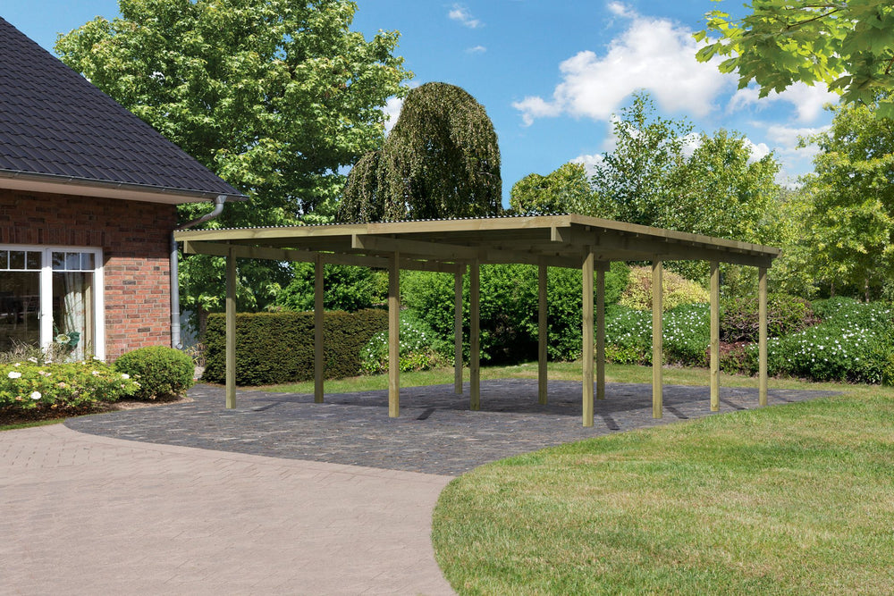Doppelcarport Basic 2 Variante A kesseldruckimprägniert, ohne Einfahtsbogen