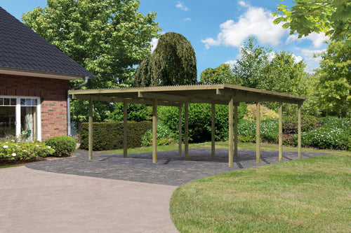 Doppelcarport Basic 2 Variante A kesseldruckimprägniert, ohne Einfahtsbogen