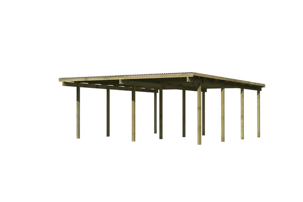 Doppelcarport Basic 2 Variante A kesseldruckimprägniert, ohne Einfahtsbogen