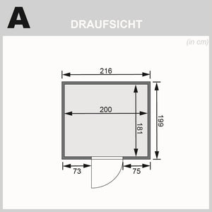 Sauna Avari 4 Systemsauna, Fronteinstieg, ohne Kranz mit bronzierter Tür und ohne Zubehör