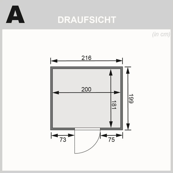 Sauna Avari 4 Systemsauna, Fronteinstieg, ohne Kranz mit bronzierter Tür und ohne Zubehör