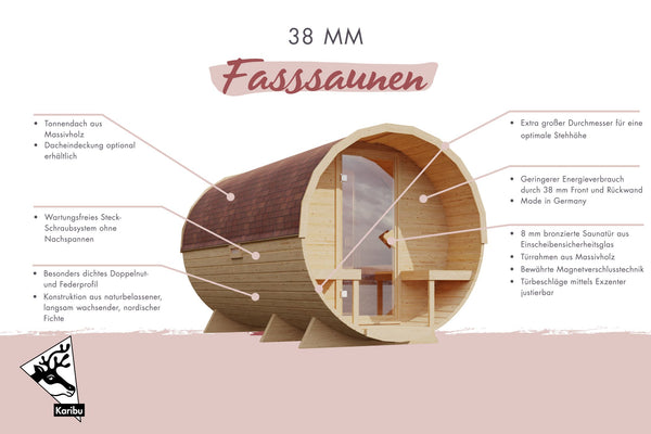Fasssauna 1,5 Fasssauna, naturbelassen