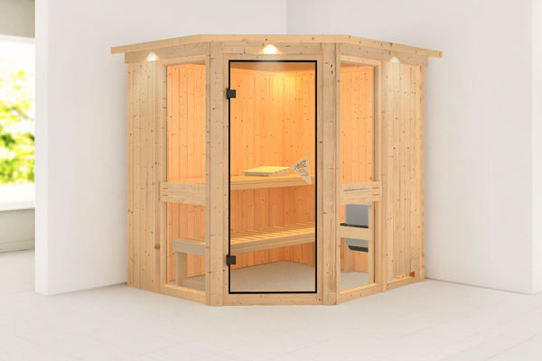 Sauna Amelia 1 Systemsauna, Eckeinstieg