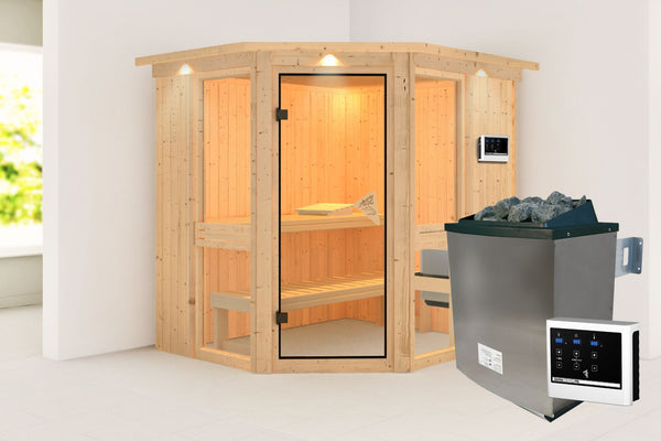 Sauna Amelia 1 Systemsauna, Eckeinstieg
