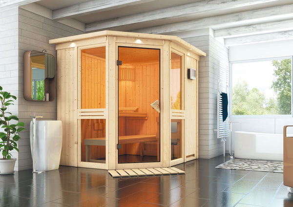 Sauna Amelia 1 Systemsauna, Eckeinstieg