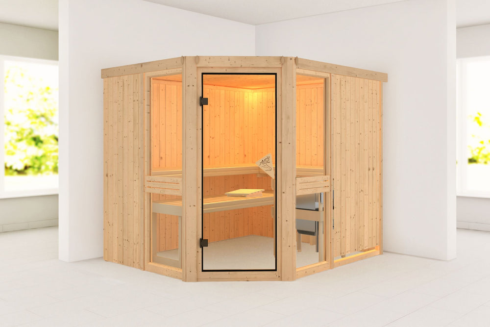 Sauna Amelia 3 Systemsauna, Eckeinstieg