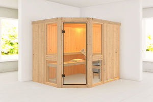 Sauna Amelia 3 Systemsauna, Eckeinstieg
