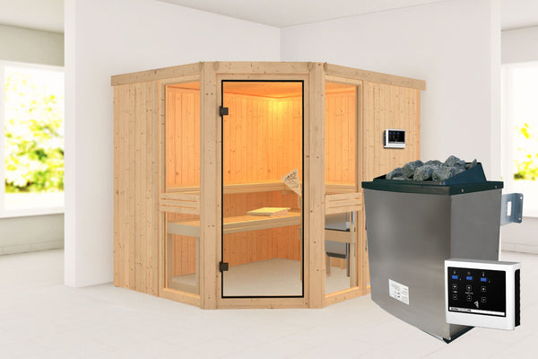 Sauna Amelia 3 Systemsauna, Eckeinstieg