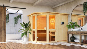 Sauna Amelia 3 Systemsauna, Eckeinstieg