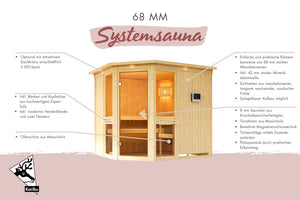 Sauna Amelia 3 Systemsauna, Eckeinstieg