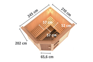 Sauna Amelia 3 Systemsauna, Eckeinstieg