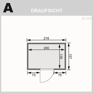 Sauna Avari 3 Systemsauna, Fronteinstieg, ohne Kranz mit bronzierter Tür und ohne Zubehör