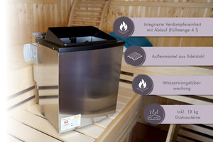 Biokombiofen 11 kW mit Steinen