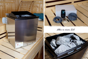 Biokombiofen 11 kW mit Steinen