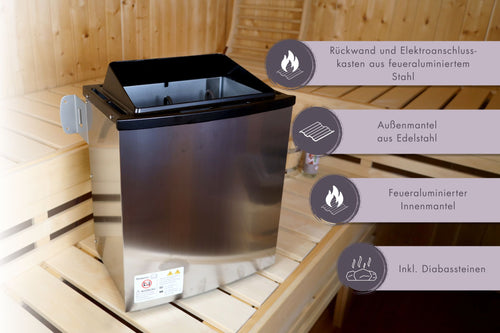 Saunaofen 11 KW mit Steinen und Steuerung Wifi Finnisch
