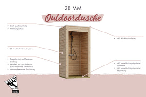 Outdoordusche naturbelassen ohne Zubehör