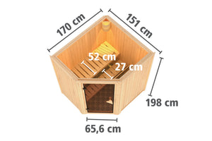 Sauna Taurin Systemsauna, Eckeinstieg