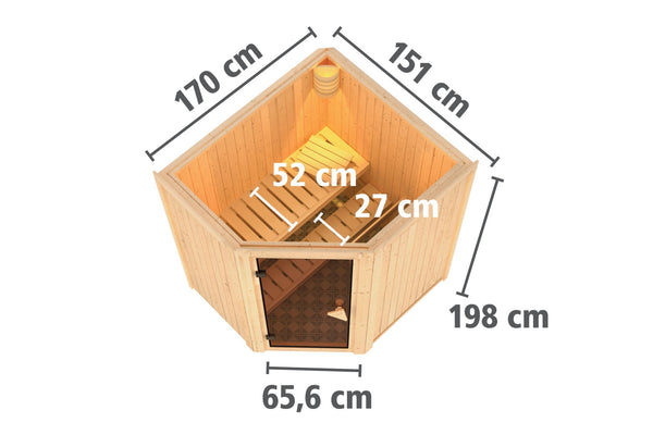 Sauna Taurin Systemsauna, Eckeinstieg