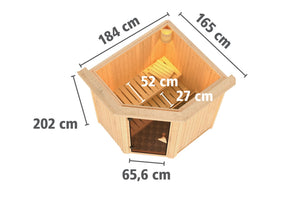 Sauna Taurin Systemsauna, Eckeinstieg