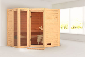 Sauna Amara Massivholzsauna, Eckeinstieg