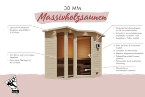 Sauna Amara Massivholzsauna, Eckeinstieg