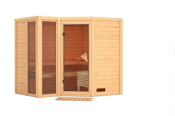 Sauna Amara Massivholzsauna, Eckeinstieg
