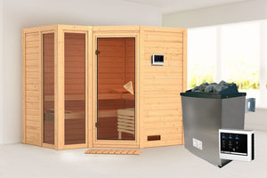 Sauna Amara Massivholzsauna, Eckeinstieg