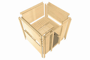 Sauna Amara Massivholzsauna, Eckeinstieg