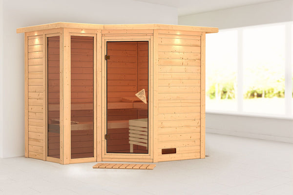 Sauna Amara Massivholzsauna, Eckeinstieg