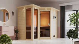 Sauna Amara Massivholzsauna, Eckeinstieg