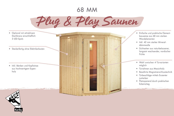 Sauna Tonja Systemsauna, Eckeinstieg