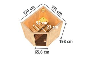 Sauna Tonja Systemsauna, Eckeinstieg