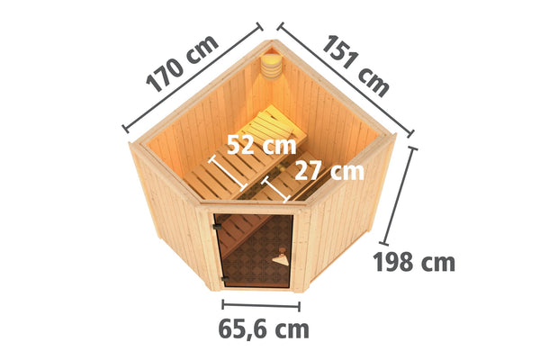 Sauna Tonja Systemsauna, Eckeinstieg