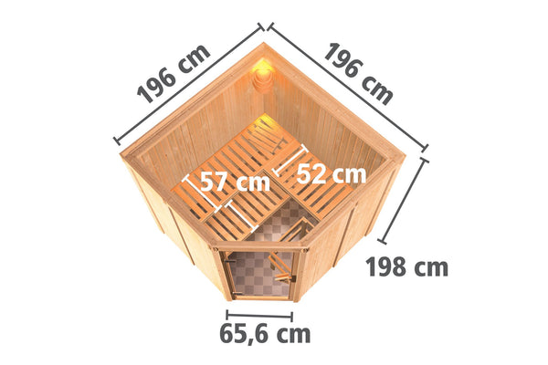 Sauna Jarin Systemsauna, Eckeinstieg