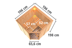 Sauna Jarin Systemsauna, Eckeinstieg