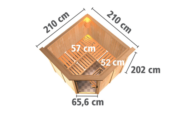 Sauna Jarin Systemsauna, Eckeinstieg