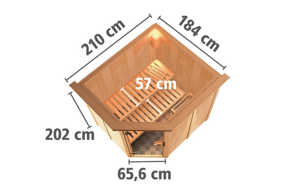 Sauna Siirin Systemsauna, Eckeinstieg