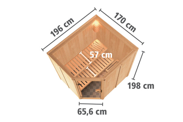 Sauna Siirin Systemsauna, Eckeinstieg