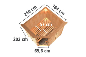 Sauna Siirin Systemsauna, Eckeinstieg