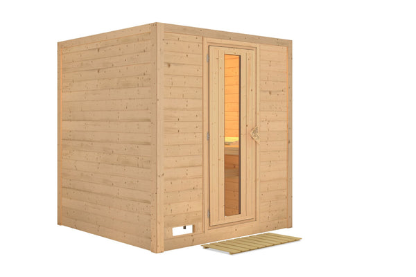 Sauna Mojave Massivholzsauna, Fronteinstieg