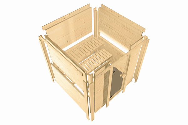 Sauna Mojave Massivholzsauna, Fronteinstieg