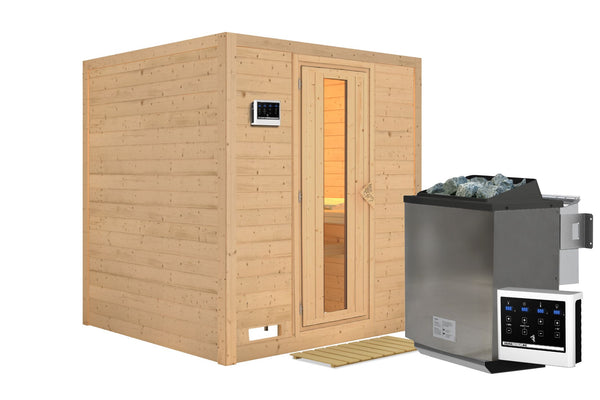 Sauna Mojave Massivholzsauna, Fronteinstieg